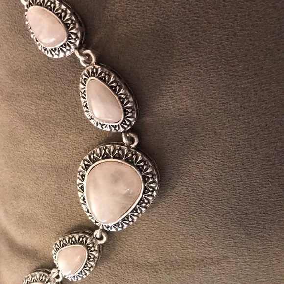 30cts TGW Rose Quartz Bracelet Silvertone Not 925 - Picture 2 of 5